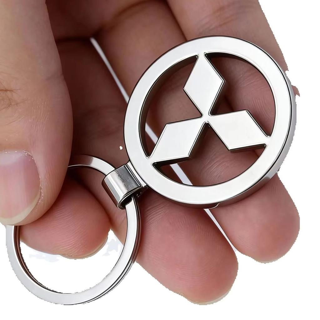 For Mitsubishi Metal Alloy Car Keychain Lancer 9 10 ASX L200 Colt Pajero Outlander Eclipse Key Ring Pendant Styling Accessories