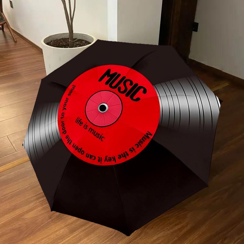 1PC music life Automatic Open/Close Umbrella with Windproof, 8-Rib Sturdy Canopy, Durable Ribs, Fashionable Design,1260a