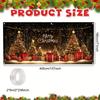 1pc Christmas Garage Door Banner - Polyester holiday background with Christmas tree and gift box design, for indoor/outdoor use
