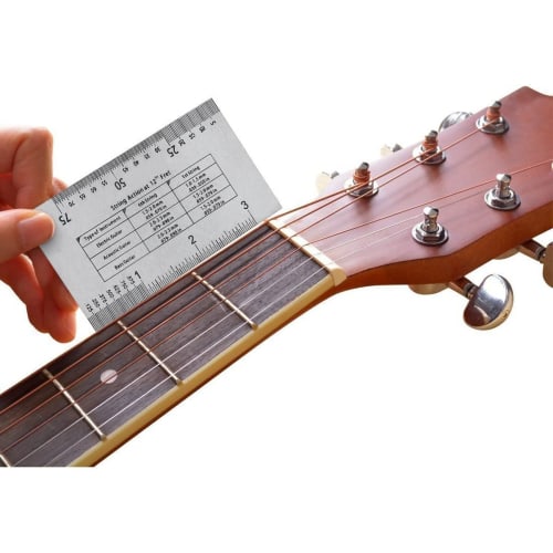 YFFSFDC String Action Ruler for Adjusting String, Fret, Saddle, and Nut Height, Measuring Guitar String Height with Guide