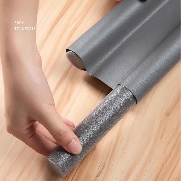 37-Inch Leather Foldable Flexible Household Rubber Door Bottom Sealing Strip Guard Draft Stoppers for Draft Prevention