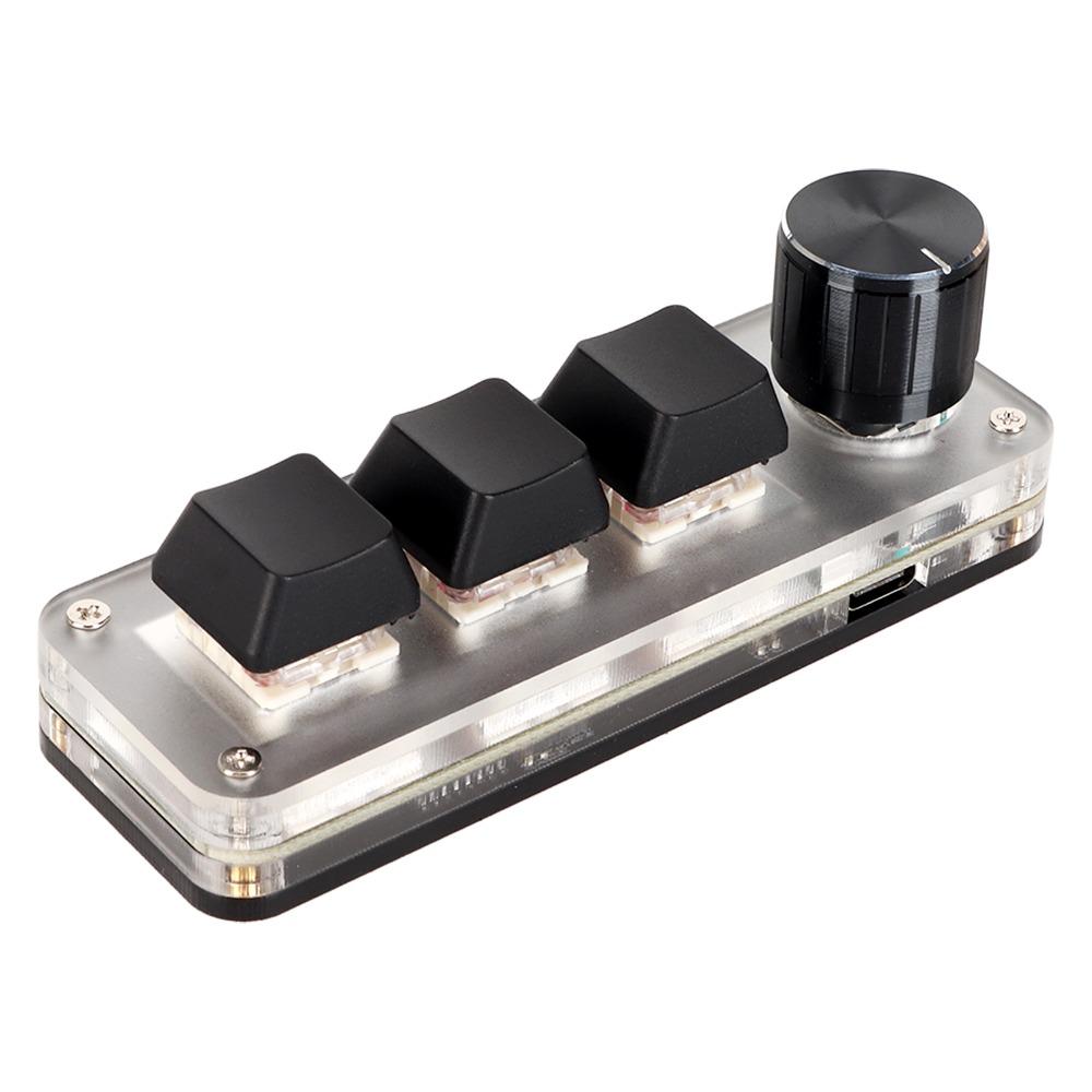 USB Connection Mechanical Keyboard 3 Keys 1 Knob/4 Keys Programmable Keyboard Desktop PC