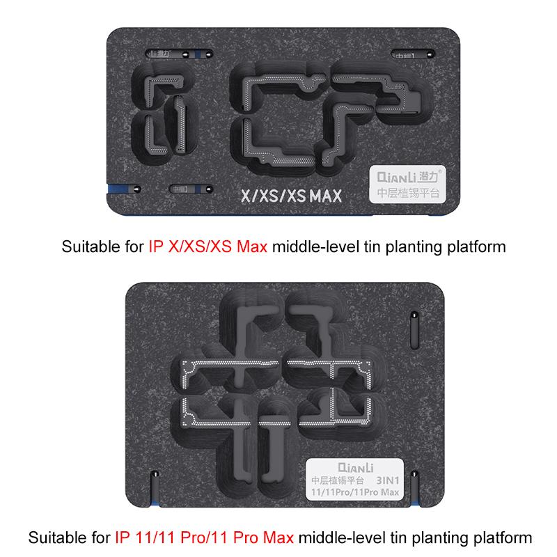 Трафарет для реболлинга BGA Qianli для iPhone 14 13 12 11 Pro Max XS X, материнская плата, средний слой, посадочная платформа для олова