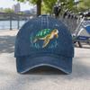 Unisex Turtle Pattern Washed Baseball Cap for Travel Beach Vacation Camping Fishing Outdoors