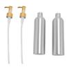 2Pcs Aluminum Lotion Pump Bottle Reusable Pump Head Empty Cosmetic Dispenser Container for Shampoo