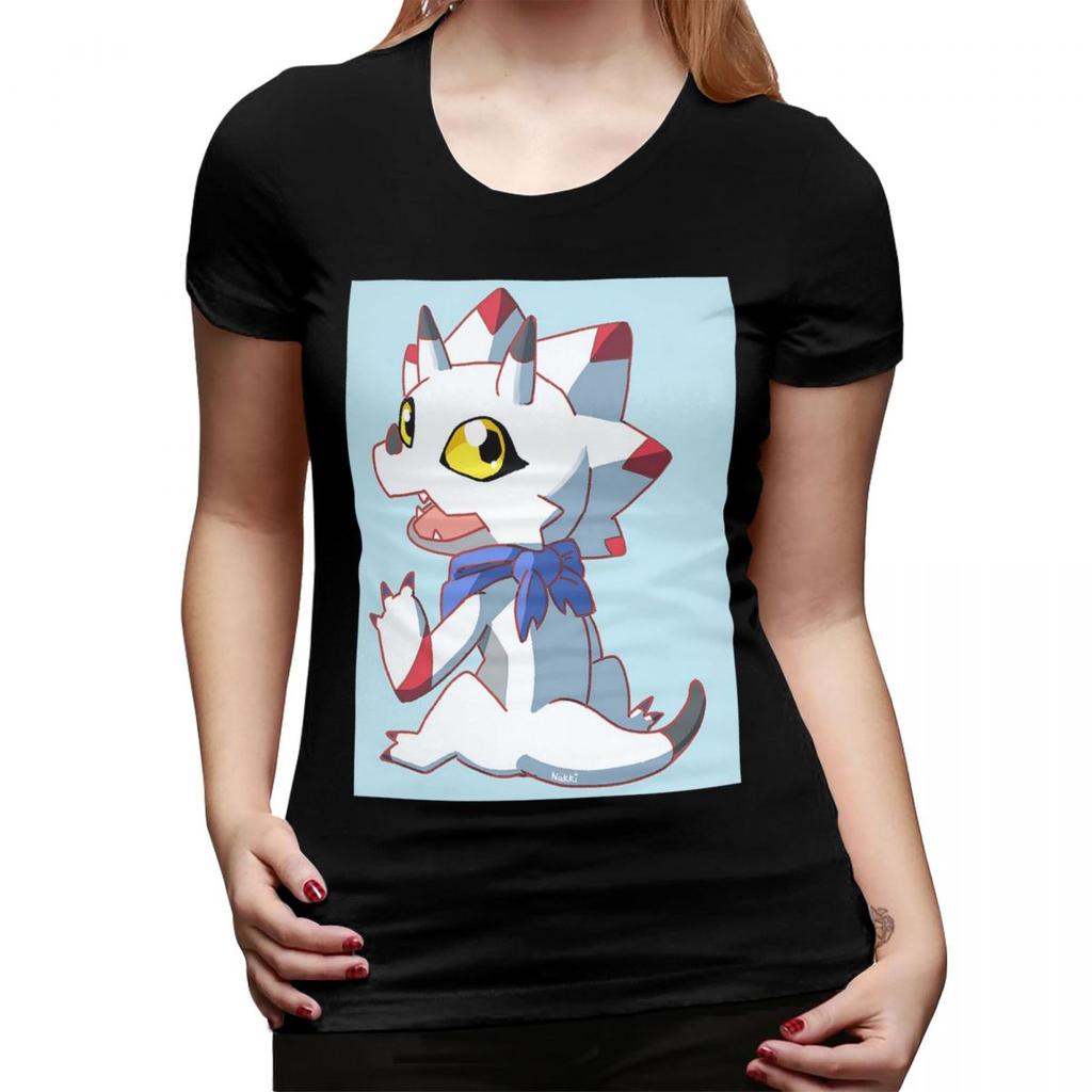 Gammamon Digimon TShirt for WOMEN Crew Neck Streetwear T Shirts WOMENs Short Sleeve Summer Clothes Tops