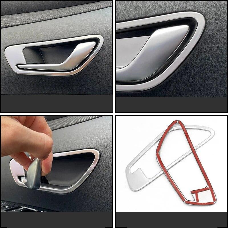Для Hyundai Tucson NX4 2023 2024 Hybrid N Line внутренняя ручка двери автомобиля, крышка чаши, отделка, аксессуары для интерьера из нержавеющей стали