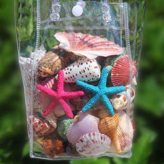 1 Bag Natural Seashells Mixed Ocean Shells Starfish Conch Various Sizes Seashells Set for DIY Crafts Beach Theme Party Fish Tank Filling