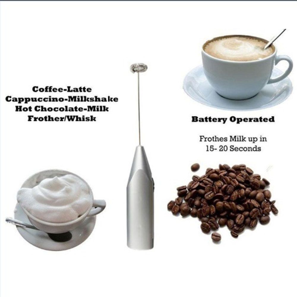 Cream Stainless Steel Foamer Egg Beater Electric Milk Frother Coffee Stirrer Cake Blender