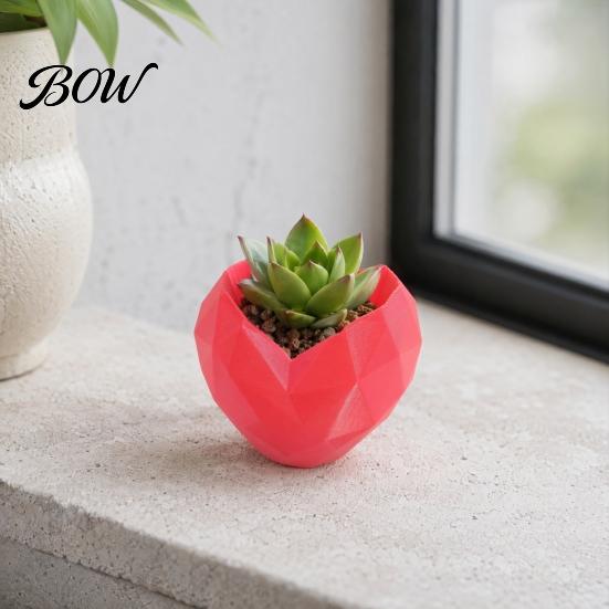 Cactus Planter Pot Love Heart Shape Pot, 3D Printed Geometric Modern Flowerpot Flowerpot, Succulents Plants Container, Gift for