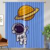 Carton Astronaut Curtains for Living Room Curtain Home Interior Curtains 2 Pieces Tulle for Bedroom Shades Partition Kitchen