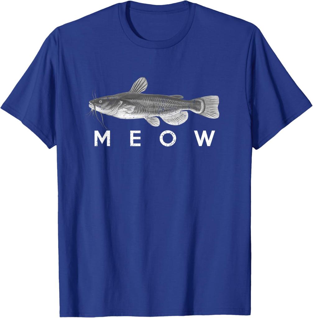 Catfish Meow Pun Graphic Tee Funny Fishing Fisherman Lover Gift T-Shirt
