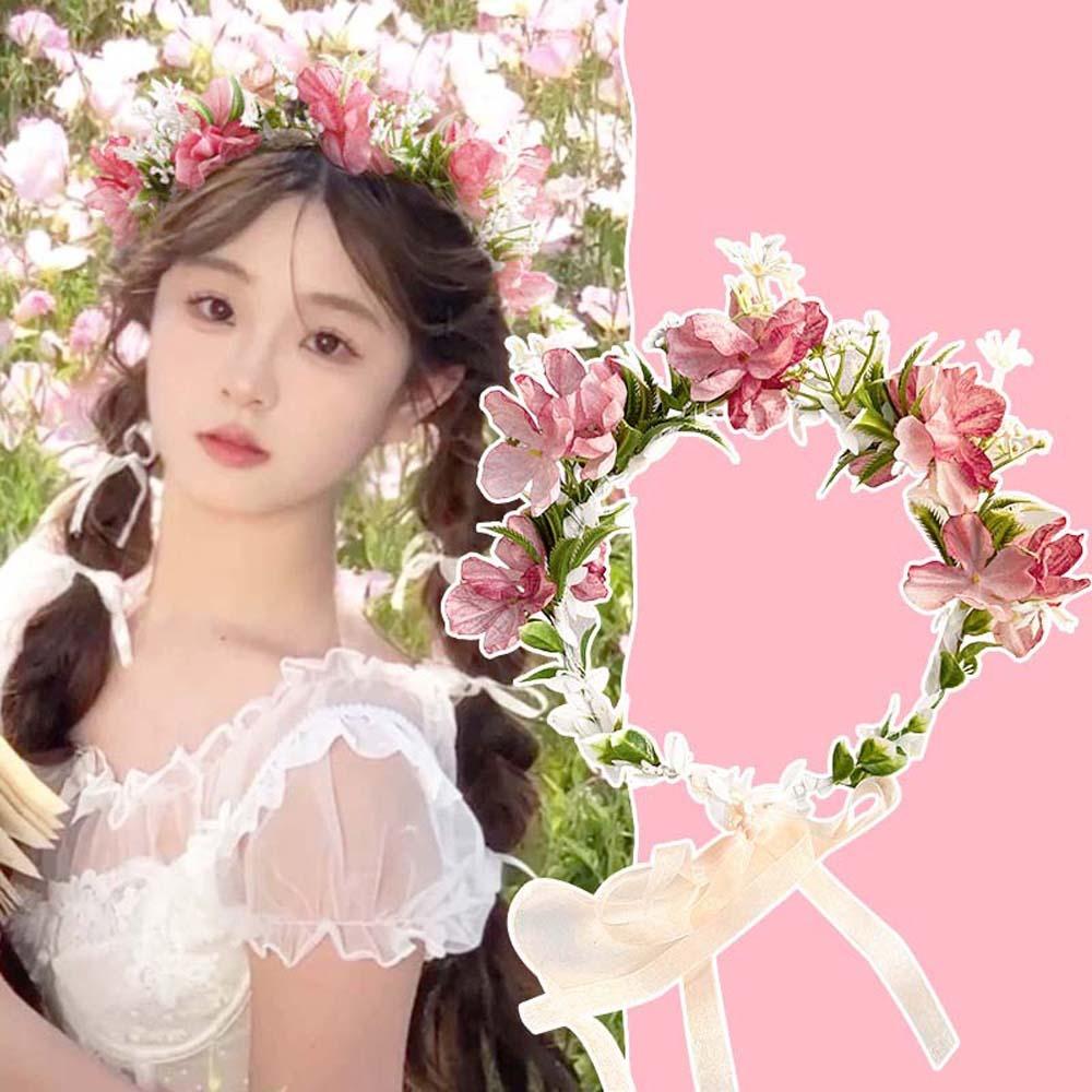 Украшения для волос Цветок Обруч для волос Имитация Цветочный венок Повязка на голову Свадебный головной убор Свадебные украшения
