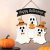 Halloween Wooden Floating Board | Vibrant Holiday Decor with Ghost Costumes and Pumpkin Patterns | Bohemian-Style Mural