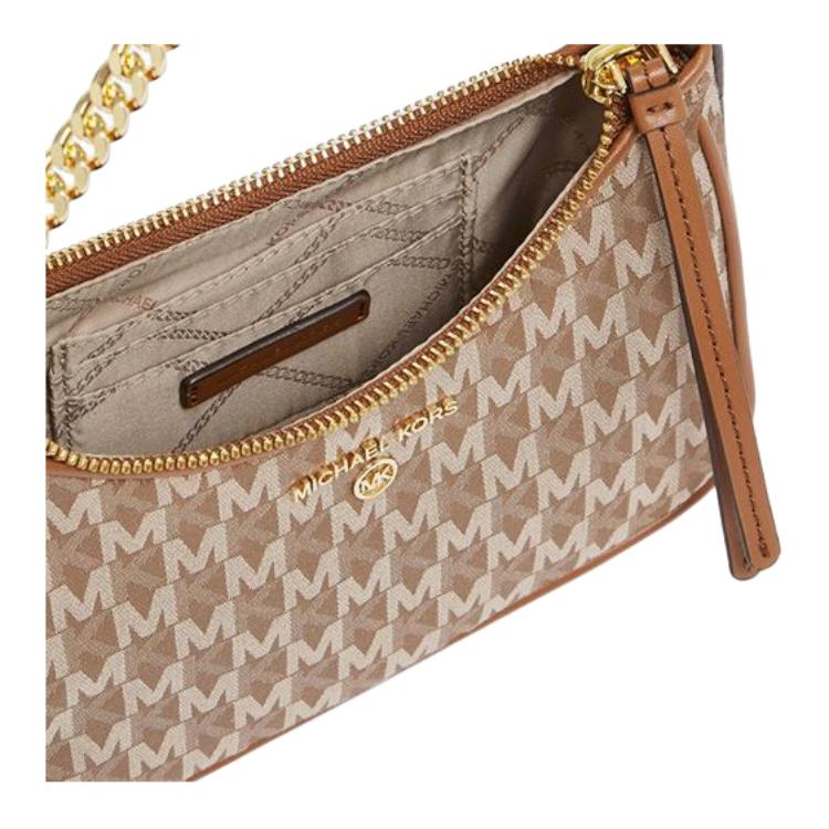 Michael Kors MK Jet Set Charm Классическая Монограмма Винтажная Ткань Сумка Через Плечо Женская Сумка Через Плечо Коричневая 32S2GT9C1J-230