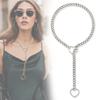 Personality Punk Hip-pop Cosplay Necklace Unisex Chain Alloy Silvery Adjustable Choker Heart Pendant Jewelry Accessory Prop Gift