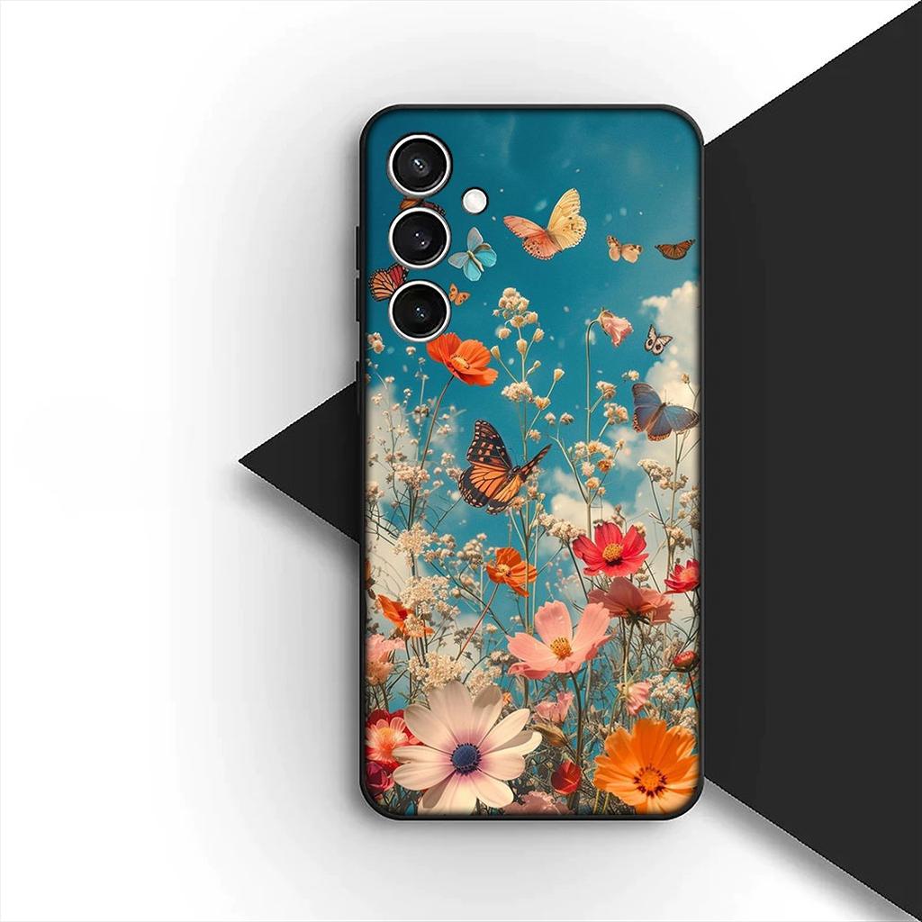 for Samsung Galaxy A35 A36 A55 A26 A05 A06 A14 A50 A51 A53 A54 A12 A13 A23 Phone Cover Case Fresh Little Daisy Flower Wallpaper
