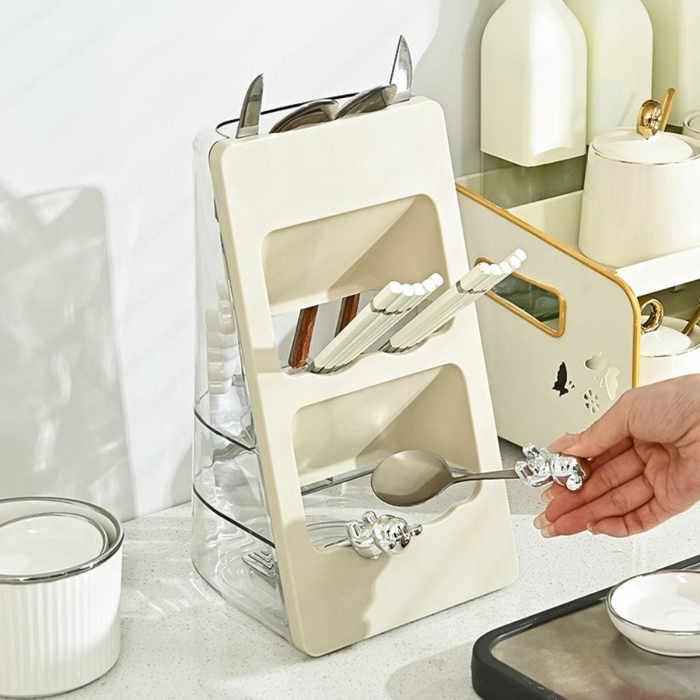 Large Capacity Chopstick Draining Rack Draining Hole Tableware Shelfs Kitchen Countertop