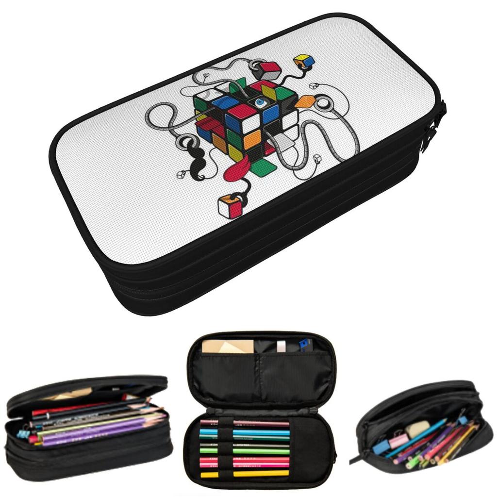 Rubix Rubiks Rubics Pencil Case for Kids School Pen Box Pencil Bag Stationery Supplies Pen Holder Bag