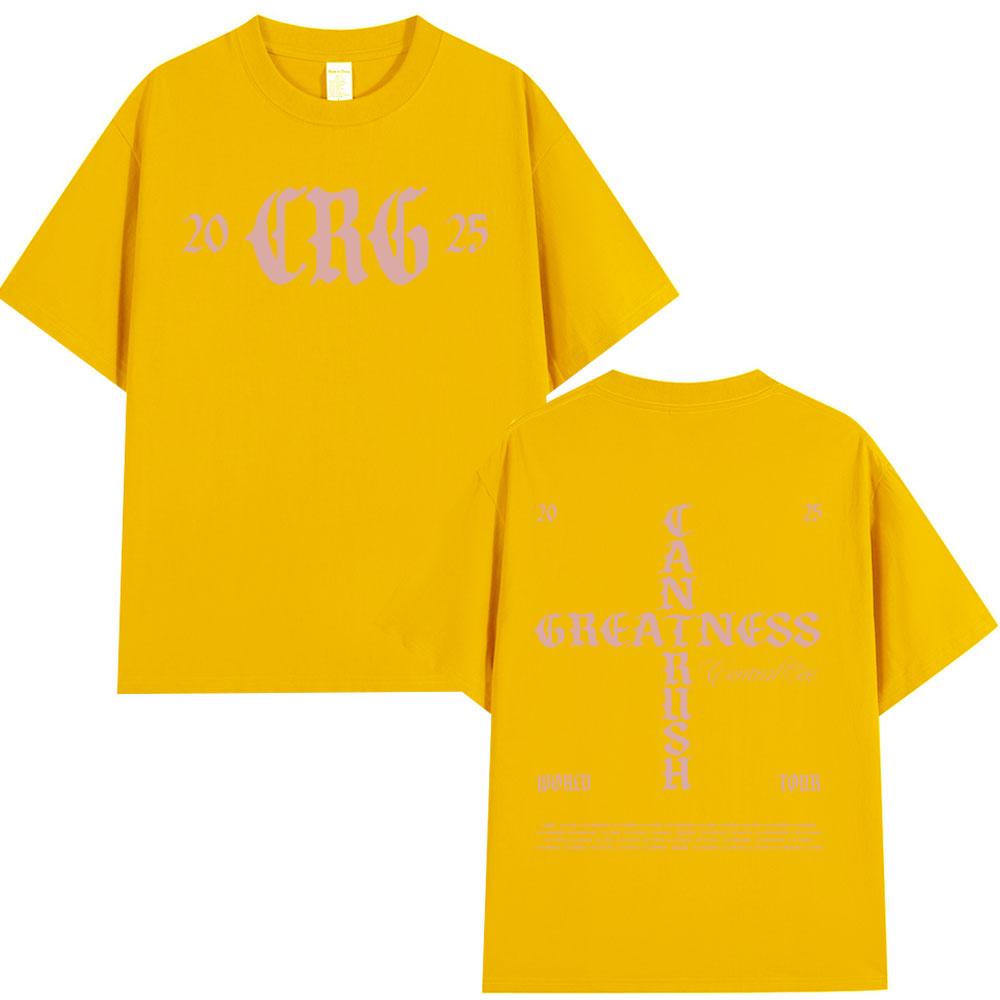 Футболка Central Cee CAN'T RUSH GREATNESS World Tour 2025 для мужчин и женщин, модная хип-хоп футболка, летняя, 100% хлопок, свободный крой.