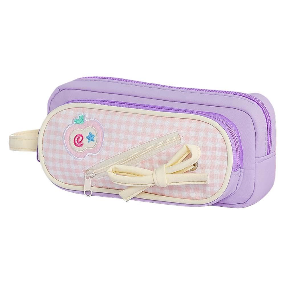 Handheld Korean Fruit Pencil Case Fruit Cherry Cake Print Pencil Pouch Office