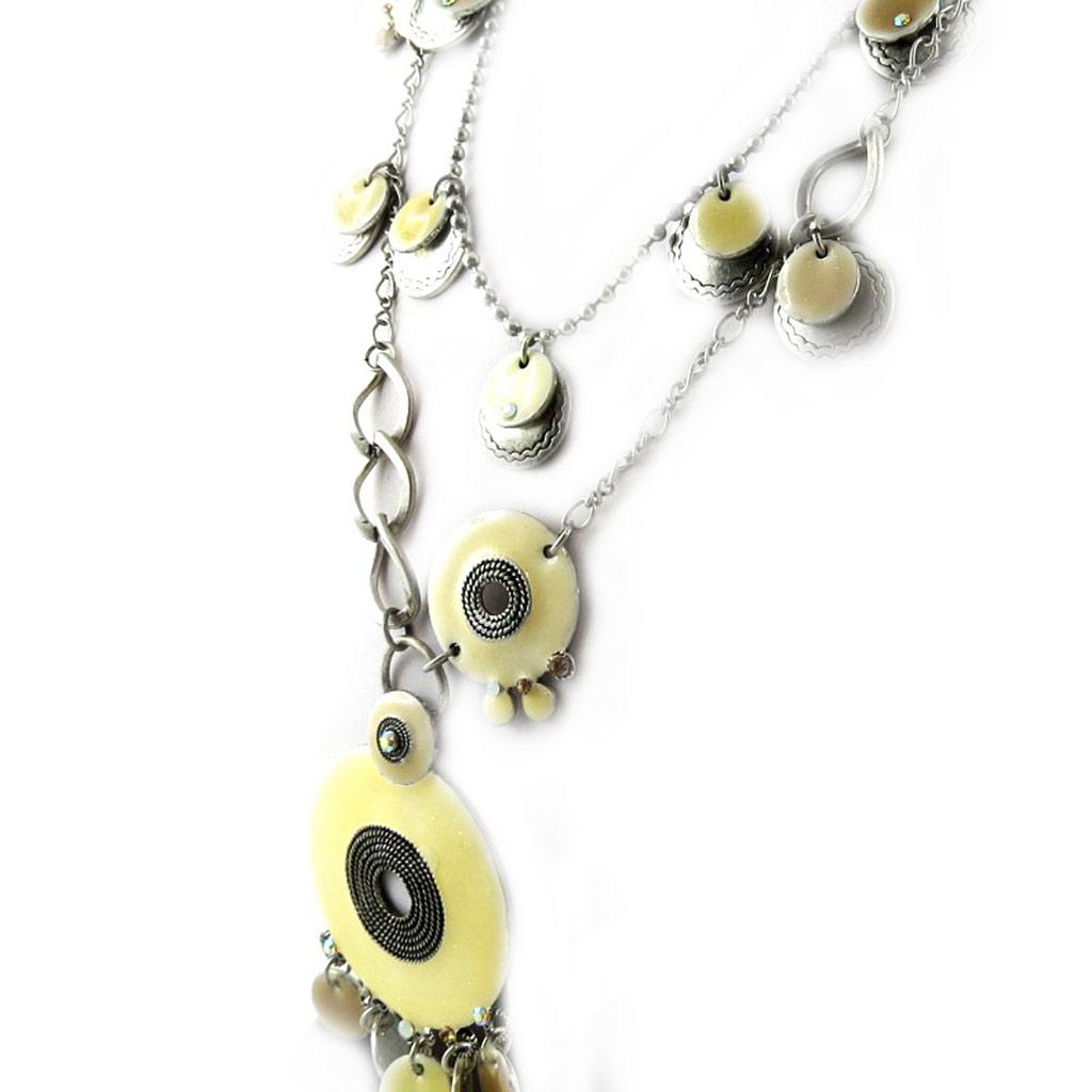 Les Trésors De Lily [E0669] - Дизайнерское колье «Мимозы», бежевое