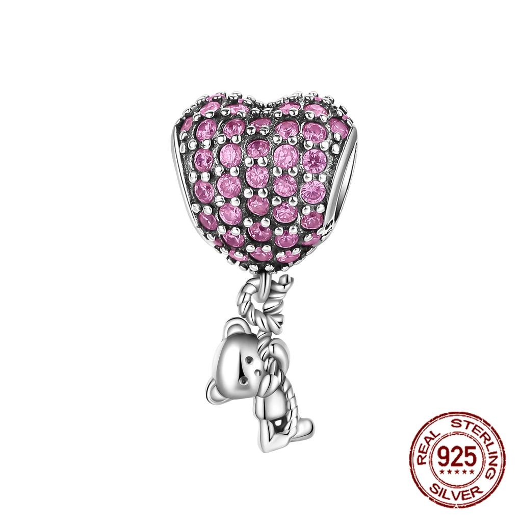 Newest Charm Bead Air Balloon Colorful Copper Love Family Dangle Fit Necklace Bracelet Diy Jewelry