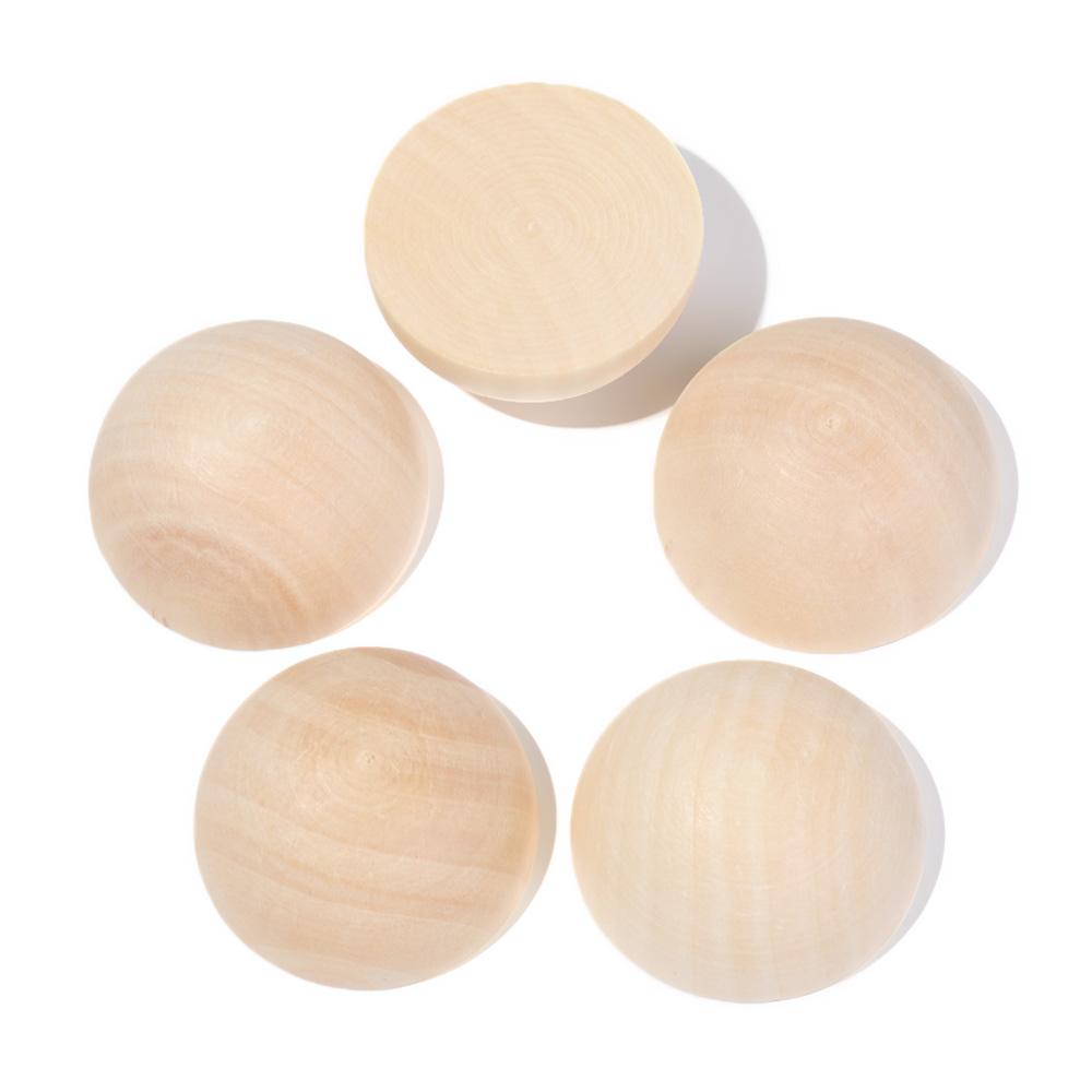 Graffiti Unfinished Accessories Jewelry Making Split Round Balls Half Wooden Beads Half-faced Wood