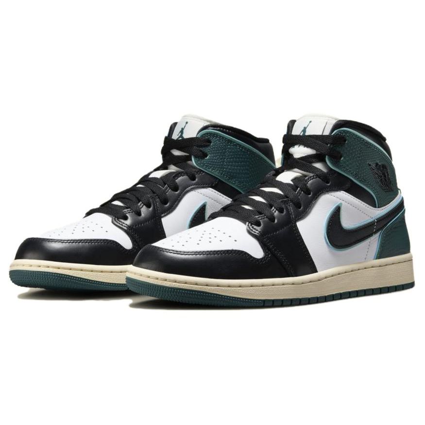 Air Jordan 1 Mid Oxidized Green Женские кроссовки Белый Черный Light-Dew FQ7818-100