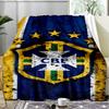 1PC Brazilian Football Federation Printed Soft Flannel Blanket Throw for Adult Bedroom Living Room Sofa Camping Travel Fan gifts Christmas Gifts