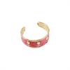 Heart Glazed Enamel Bracelet Geometric Arm Ring Bohemian Women's Hand Bracelet  Gold Jewelry