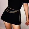 Women Fashion Alloy Belt Gold Silver Metal Chain Waistband Chunky Fringes Crystal Diamond Waist Chain