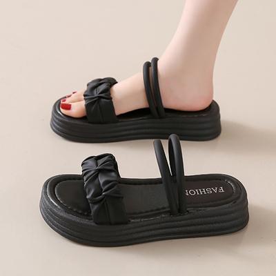 Сандалии на платформе женские 2025 новая летняя интернет-знаменитость фея ветер крутые тапочки с юбкой римские пляжные туфли