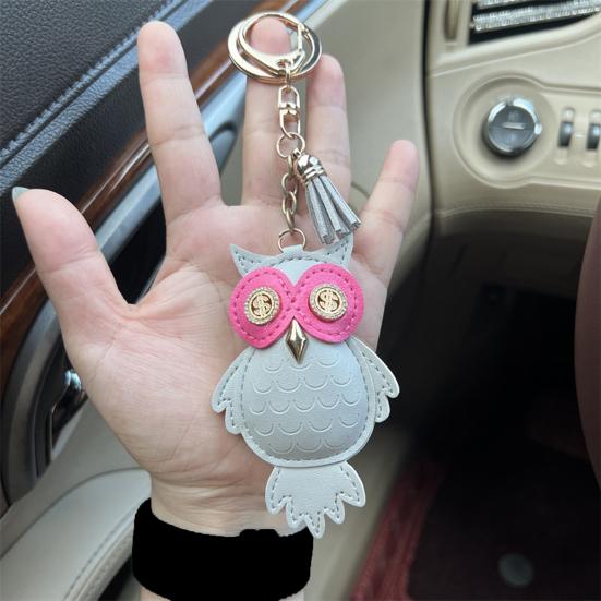 Брелок для ключей в виде совы, компактный, легкий, из искусственной кожи, подвеска для ключей, сумок, рюкзаков, аксессуаров