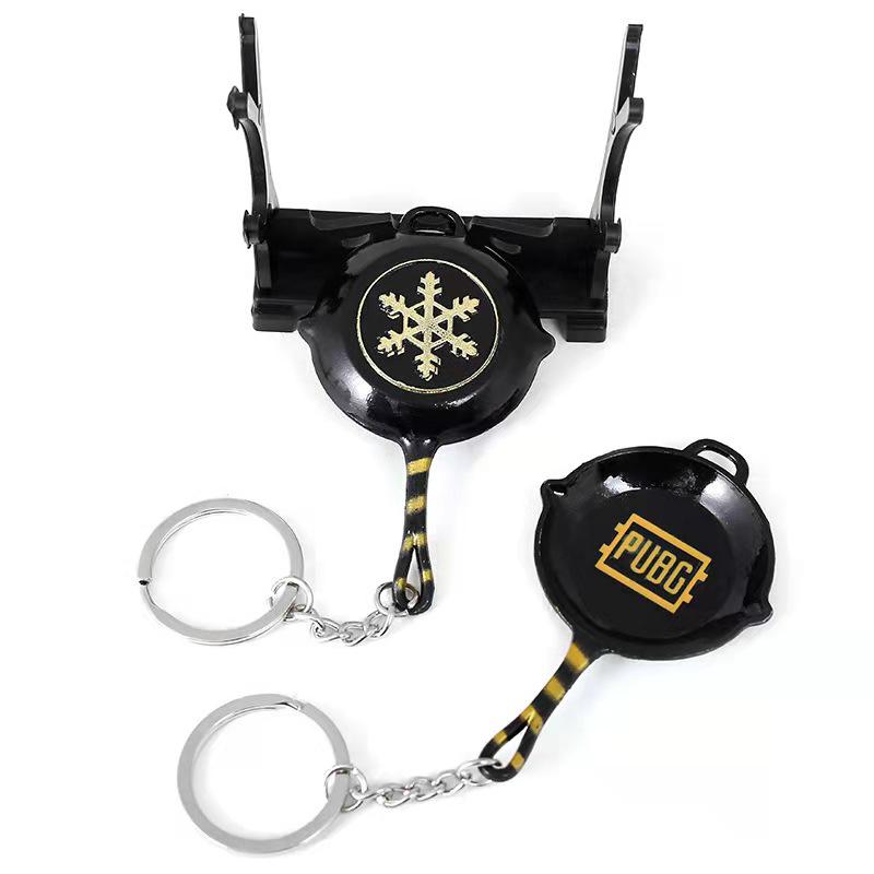 Chicken Game Metal Weapon Model Keychain: 12cm AKM 98K PUBG Pendant Gift