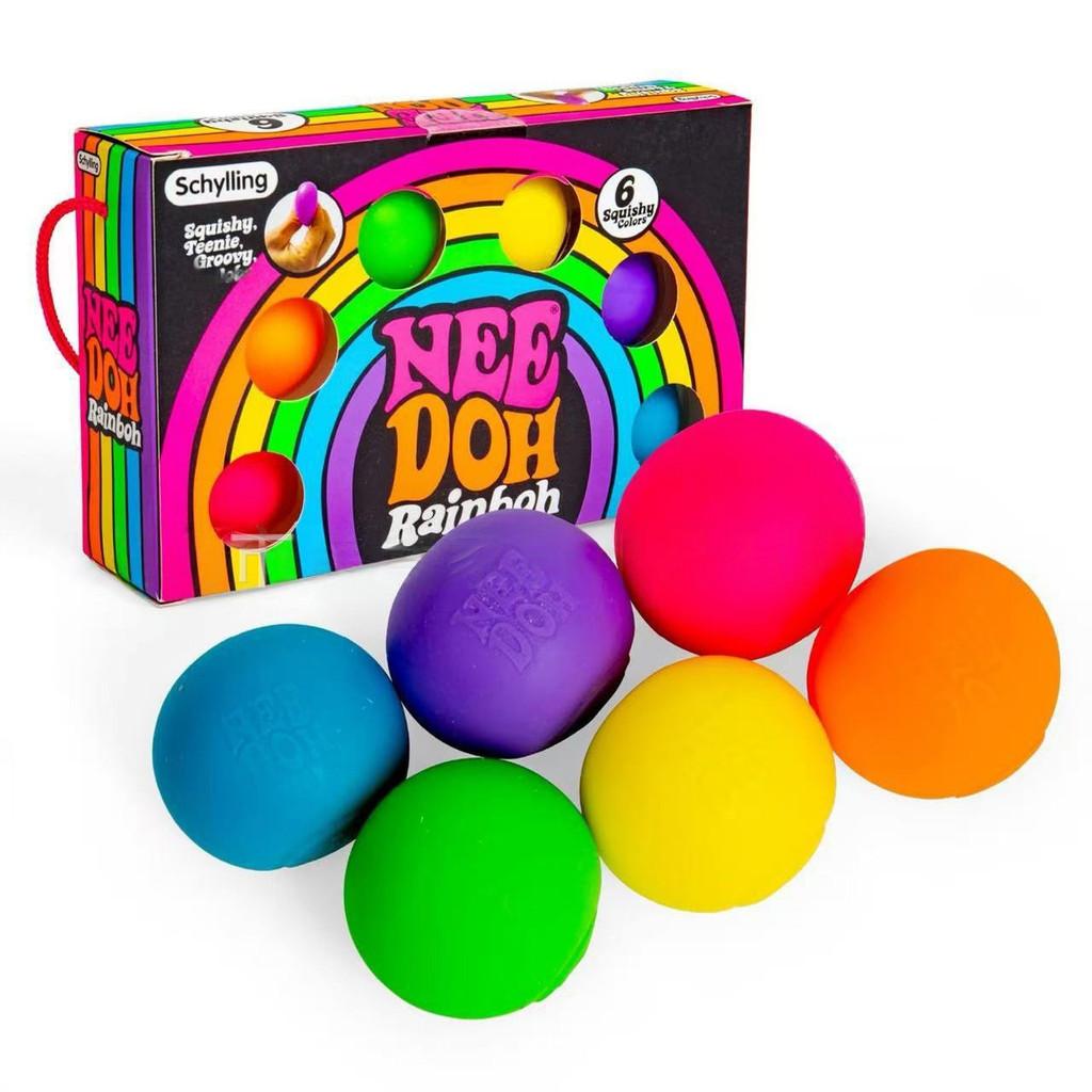 Набор антистрессовых мячиков-игрушек Needoh Rainbow Fidget Toy Set Для снятия тревоги и сенсорной игры