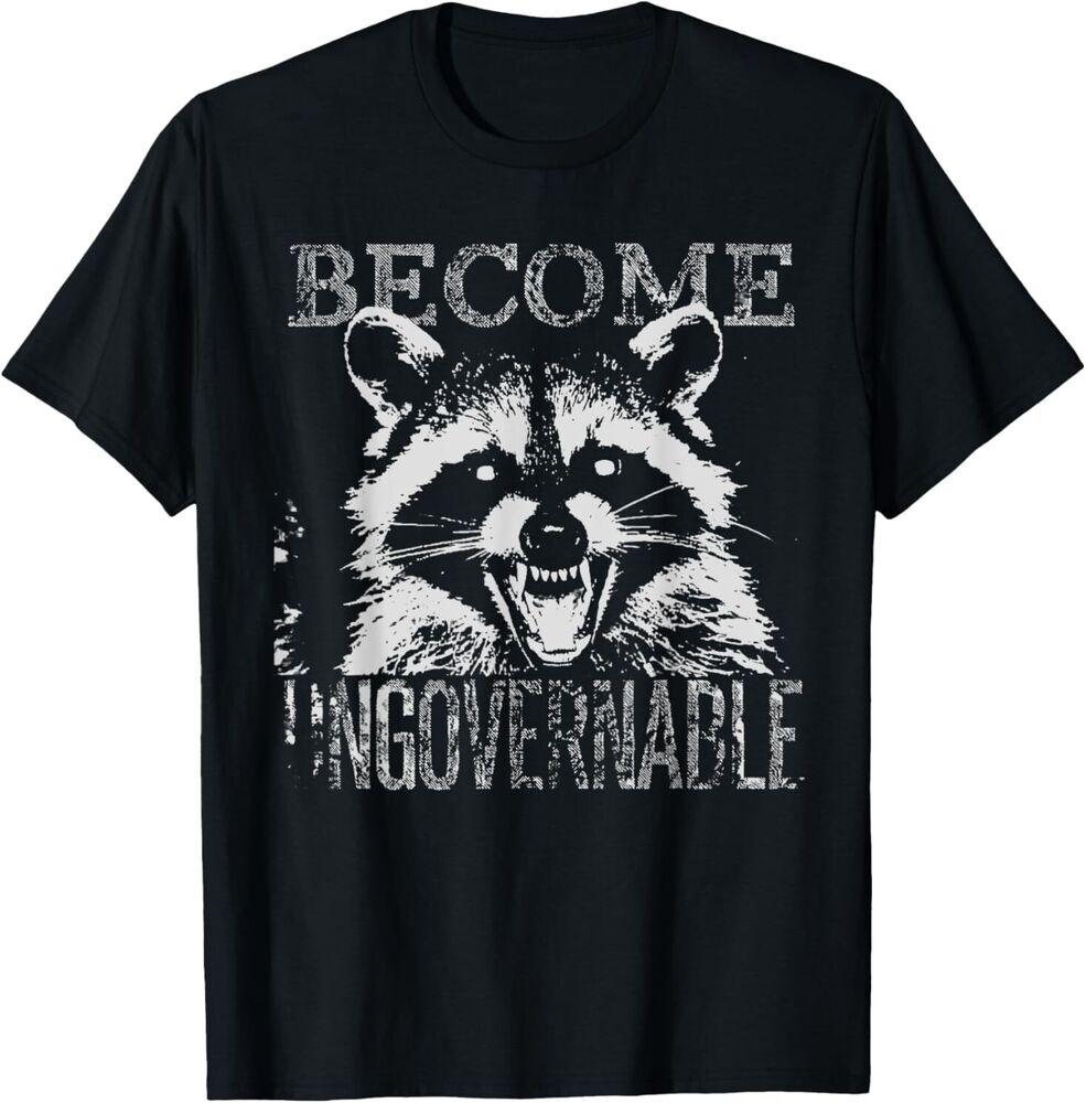 Vintage Angry Raccoon Become Ungovernable Trash Panda Meme T-Shirt