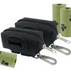 Pretty Arts Black Poop Bag Holders for Dog Leashes with Zipper Closure Waste Bag Dispenser & Leash Attachment Fits Any Dog Leash