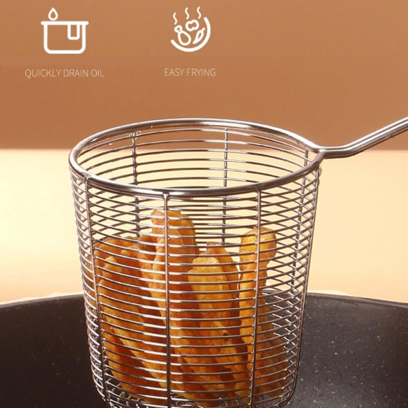 Stainless Steel Colander Deepening Skimmer Ergonomic Handle Colander Spoon Household Kitchen Cooking Accessories