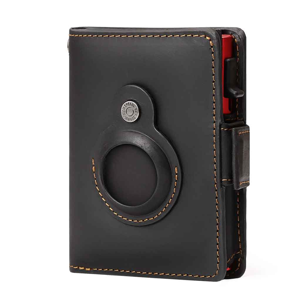 Humerpaul Leather Wallet Credit Card Wallet With Airtag Pocket