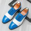 Новая британская мода джентльмена, двухцветные оксфорды-броги на шнуровке, дизайнерская формальная обувь для свадьбы, выпускного вечера, вечеринки по случаю возвращения домой