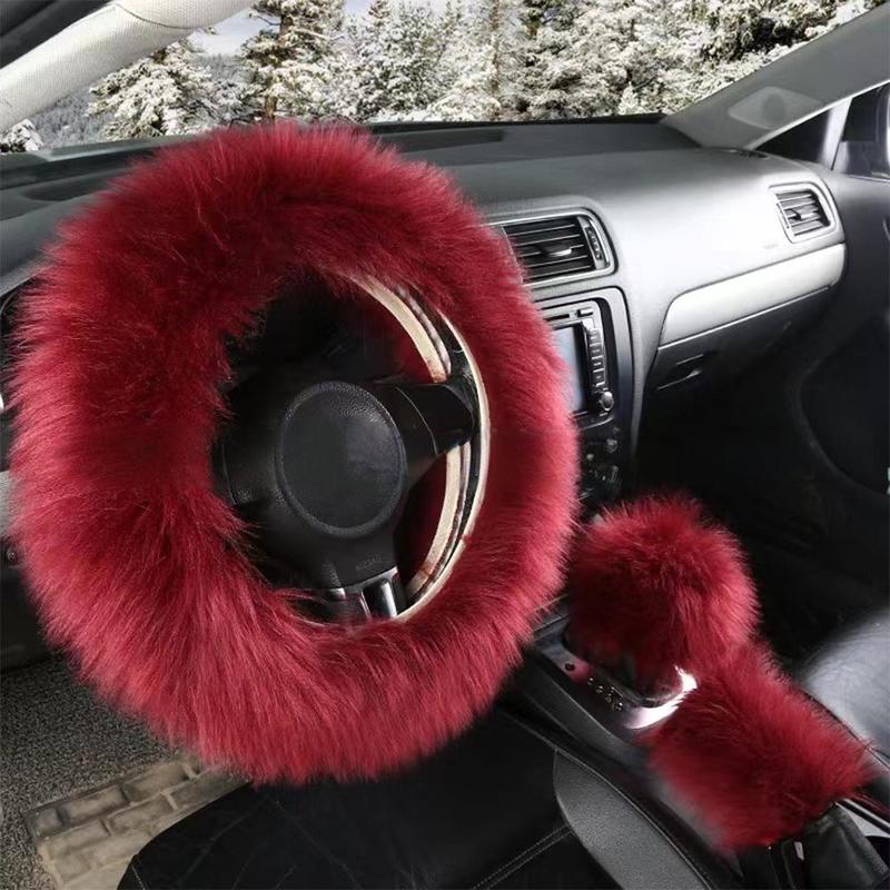 Luxury Plush Steering Wheel Cover Soft Faux Fur Winter Protector For Car Steering Wheel  Beautiful And Diverse