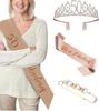 Happy 70th Birthday Decorations 70th Birthday Tiara Crown Birthday Cake Topper and Number 70 Candles Birthday Sash Rose Gold 70 Year Old Birthday