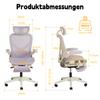Foldable ergonomic office chair, small space chair with lumbar support, mesh sliding cushion, foldable armrests, 3D headrests with work pedals,purple