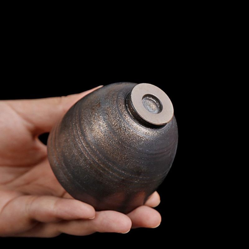 Керамическая чайная чашка с ручной росписью и позолоченной глазурью - Ремесленная фарфоровая чашка «яичная скорлупа» в японском стиле дзен, Элегантная чайная посуда для кунг-фу для дома или в подарок