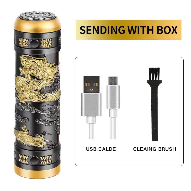 Портативная электробритва, перезаряжаемая через USB бритва, мини-электробритва с чистящей щеткой и триммером для волос в носу, электробритва для мужчин