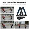 Жилет-шлейка для саней с D-образным кольцом-крюком, сверхпрочный, для тренировок с сопротивлением, пояс для буксировки саней/шины, регулируемый плечевой ремень, тренировочное оборудование