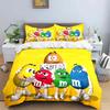 Модные комплекты постельного белья с принтом логотипа шоколада M&M. Изысканный комплект постельного белья: пододеяльник, одеяло, комплект постельного белья для детей. Подарок.