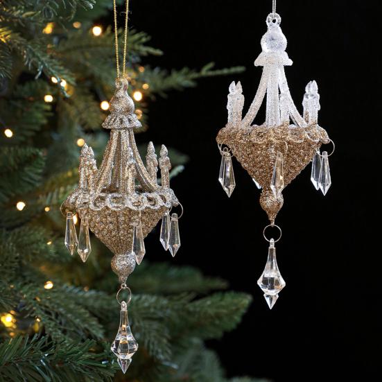 Блестящее украшение-люстра 7 дюймов, сверкающая акриловая люстра, елочные украшения с искусственными кристаллами для елок, дверей, праздничного домашнего декора