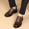 Модная роскошная мужская кожаная обувь Элегантный джентльменский стиль Работа и офис Уличная мода для взрослых больших размеров Туфли для костюма Черный